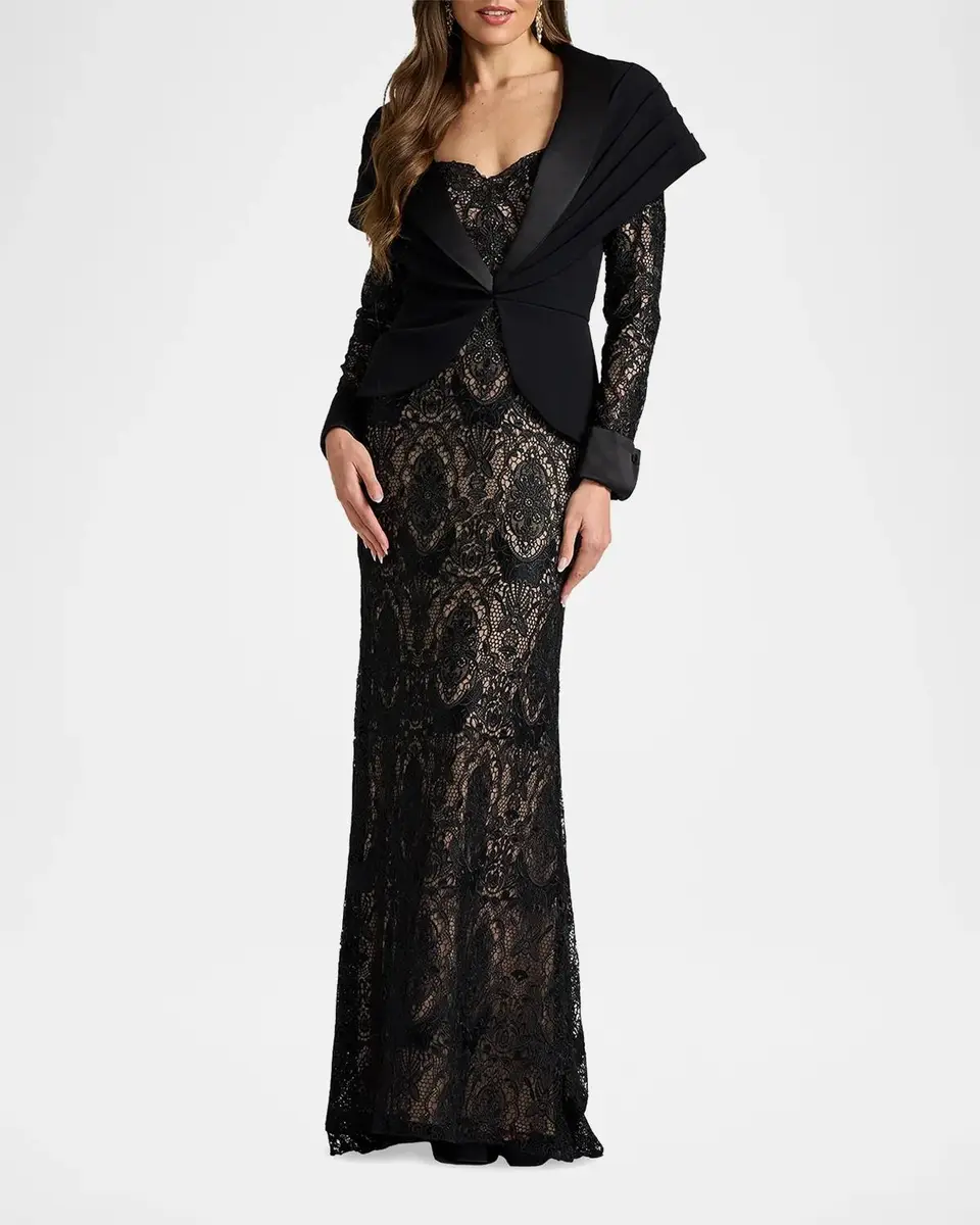 Tadashi Shoji Carlotta Lace Illusion Gown | Thumbnail 2 Tadashi Shoji Carlotta Lace Illusion Gown | Thumbnail 2