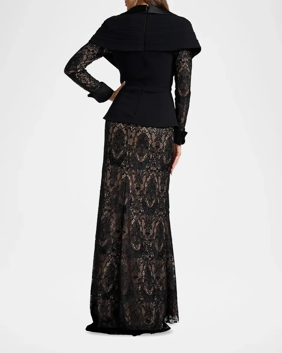 Tadashi Shoji Carlotta Lace Illusion Gown | Thumbnail 3 Tadashi Shoji Carlotta Lace Illusion Gown | Thumbnail 3