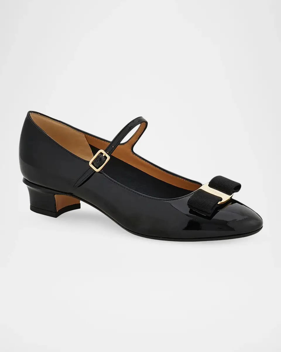 Ferragamo Vally Bow 30MM Patent Leather Mary Janes | Thumbnail 2 Ferragamo Vally Bow 30MM Patent Leather Mary Janes | Thumbnail 2