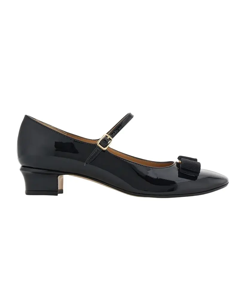 Ferragamo Vally Bow 30MM Patent Leather Mary Janes