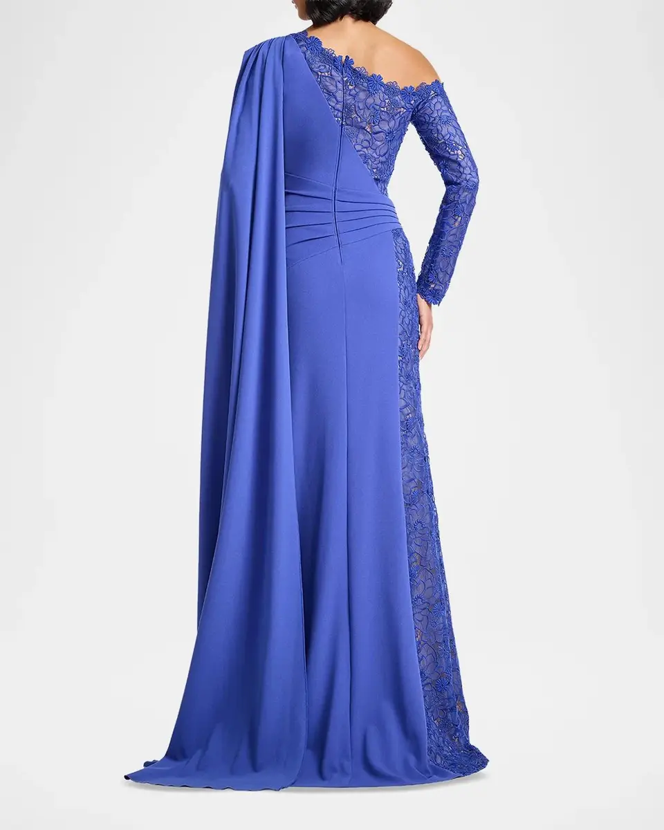 Tadashi Shoji Ravelle Lace-Paneled Column Gown | Thumbnail 3 Tadashi Shoji Ravelle Lace-Paneled Column Gown | Thumbnail 3