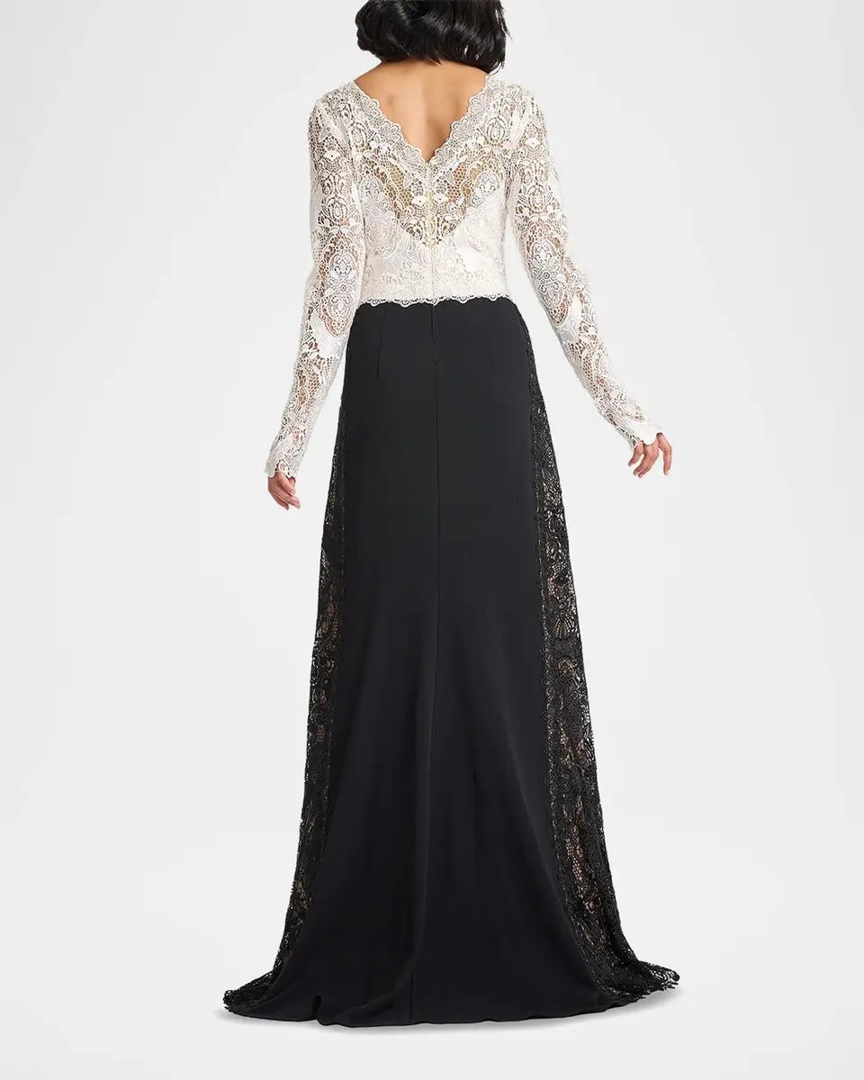Tadashi Shoji Vianne Two-Tone Lace A-Line Gown | Thumbnail 3 Tadashi Shoji Vianne Two-Tone Lace A-Line Gown | Thumbnail 3