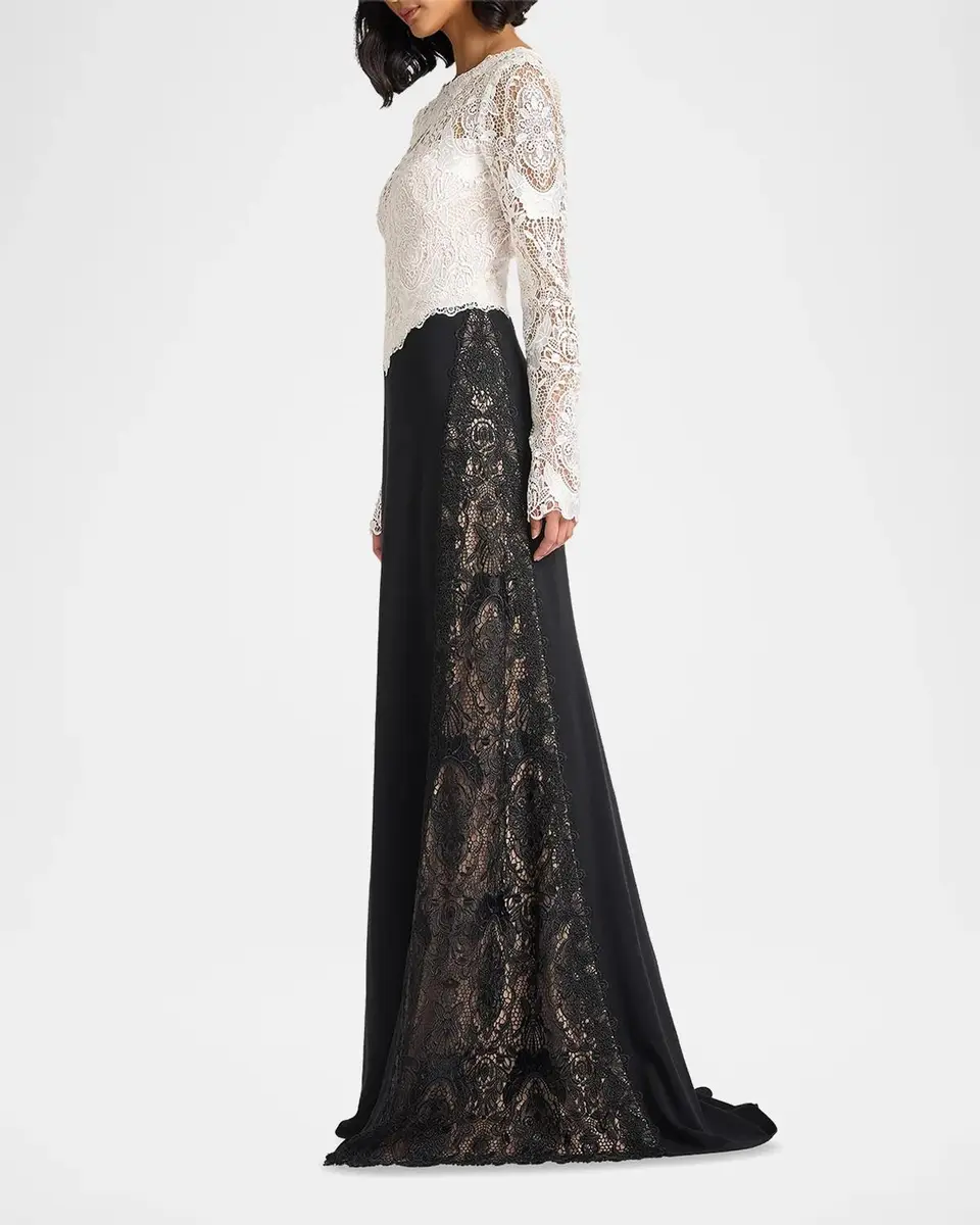 Tadashi Shoji Vianne Two-Tone Lace A-Line Gown | Thumbnail 5 Tadashi Shoji Vianne Two-Tone Lace A-Line Gown | Thumbnail 5