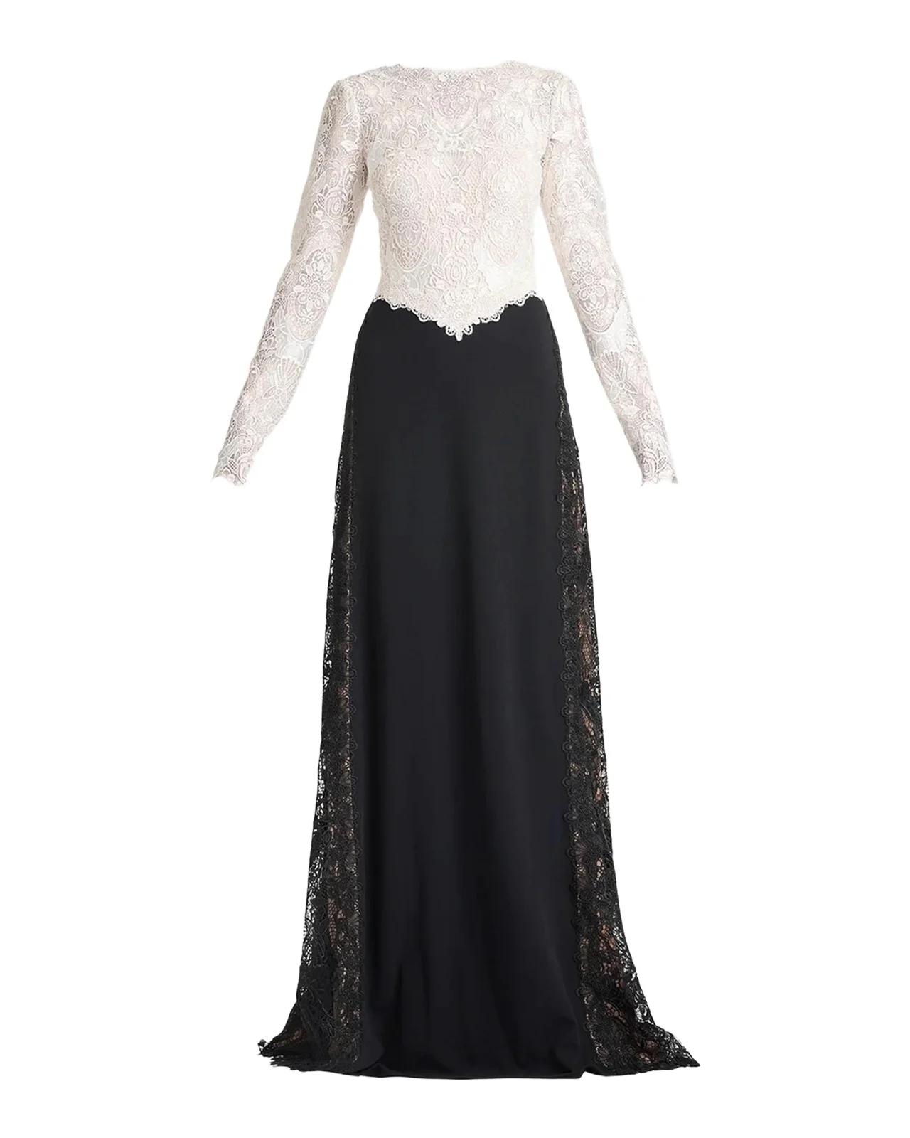 Tadashi Shoji Vianne Two-Tone Lace A-Line Gown