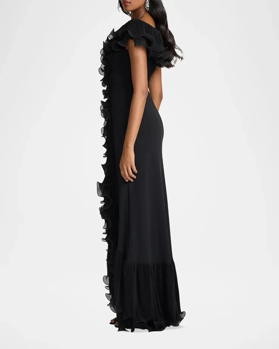 Tadashi Shoji Leandra Ruffled Trumpet Gown | Thumbnail 5 Tadashi Shoji Leandra Ruffled Trumpet Gown | Thumbnail 5