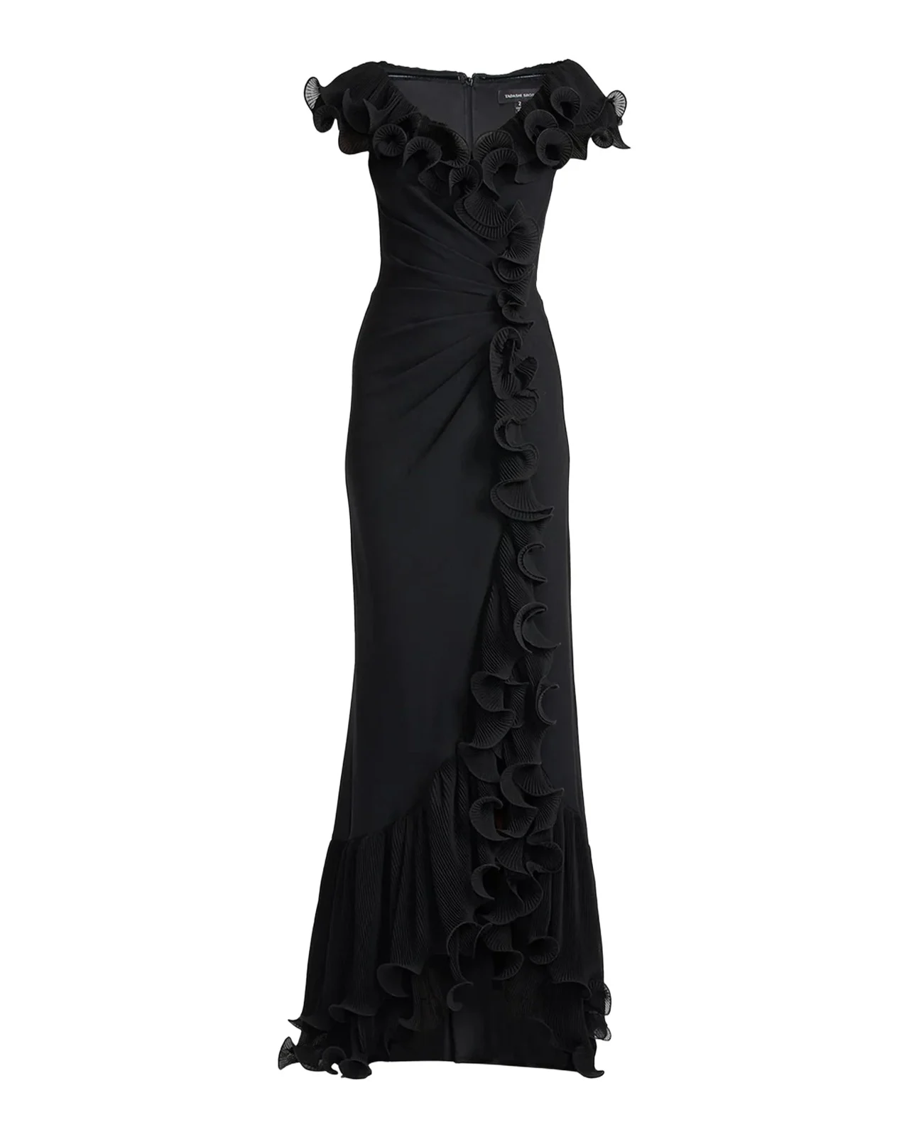 Tadashi Shoji Leandra Ruffled Trumpet Gown