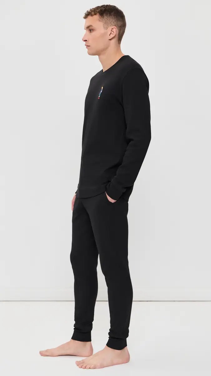 Polo Ralph Lauren Underwear Thermal Bear Crew & Joggers Pajama Set | Thumbnail 4