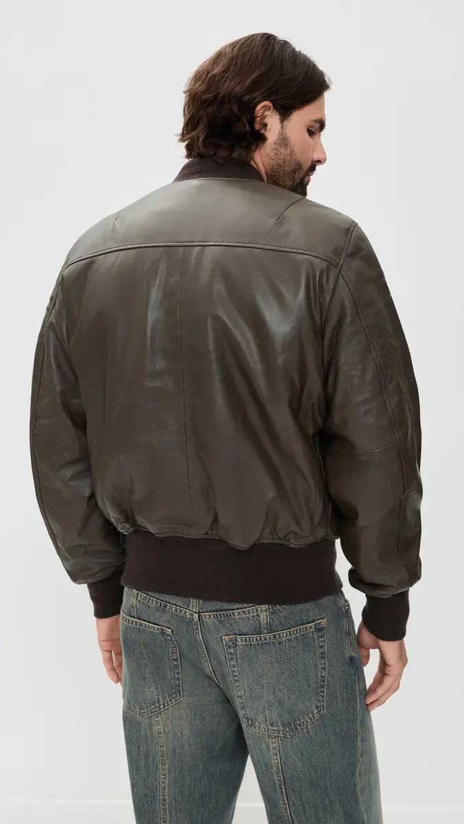 Alpha Industries Leather Ma-1 Heritage Fit Flight Jacket | Thumbnail 3 Alpha Industries Leather Ma-1 Heritage Fit Flight Jacket | Thumbnail 3