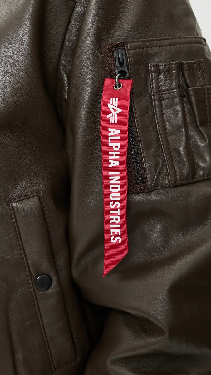 Alpha Industries Leather Ma-1 Heritage Fit Flight Jacket | Thumbnail 6 Alpha Industries Leather Ma-1 Heritage Fit Flight Jacket | Thumbnail 6