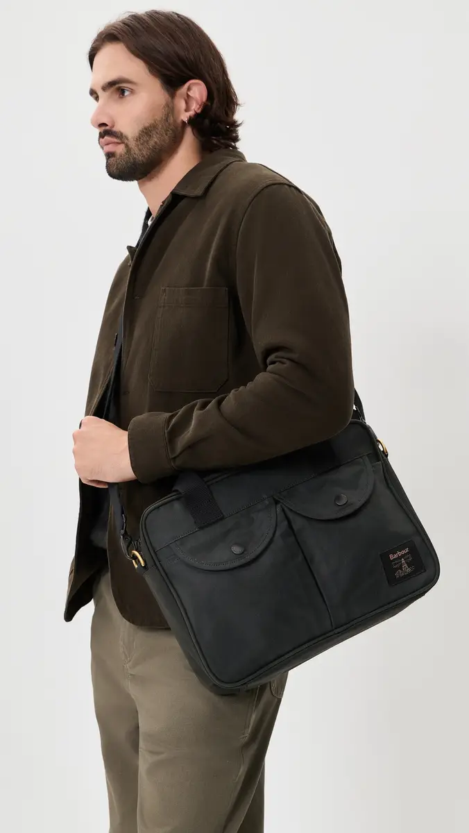 Barbour Field Wax Laptop Bag | Thumbnail 3