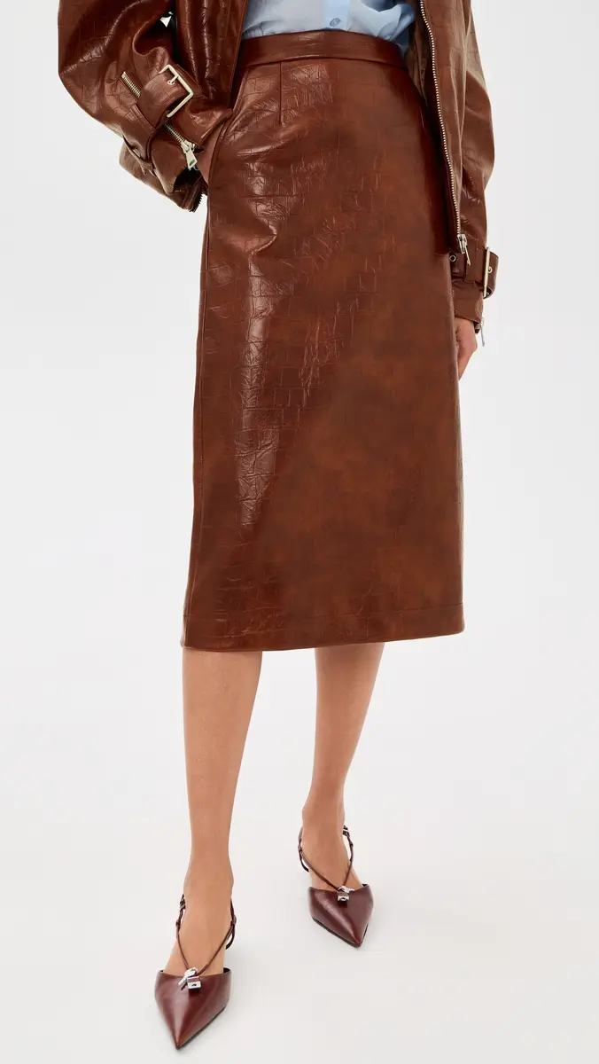 Essentiel Antwerp Kind Faux Leather Skirt | Thumbnail 2 Essentiel Antwerp Kind Faux Leather Skirt | Thumbnail 2