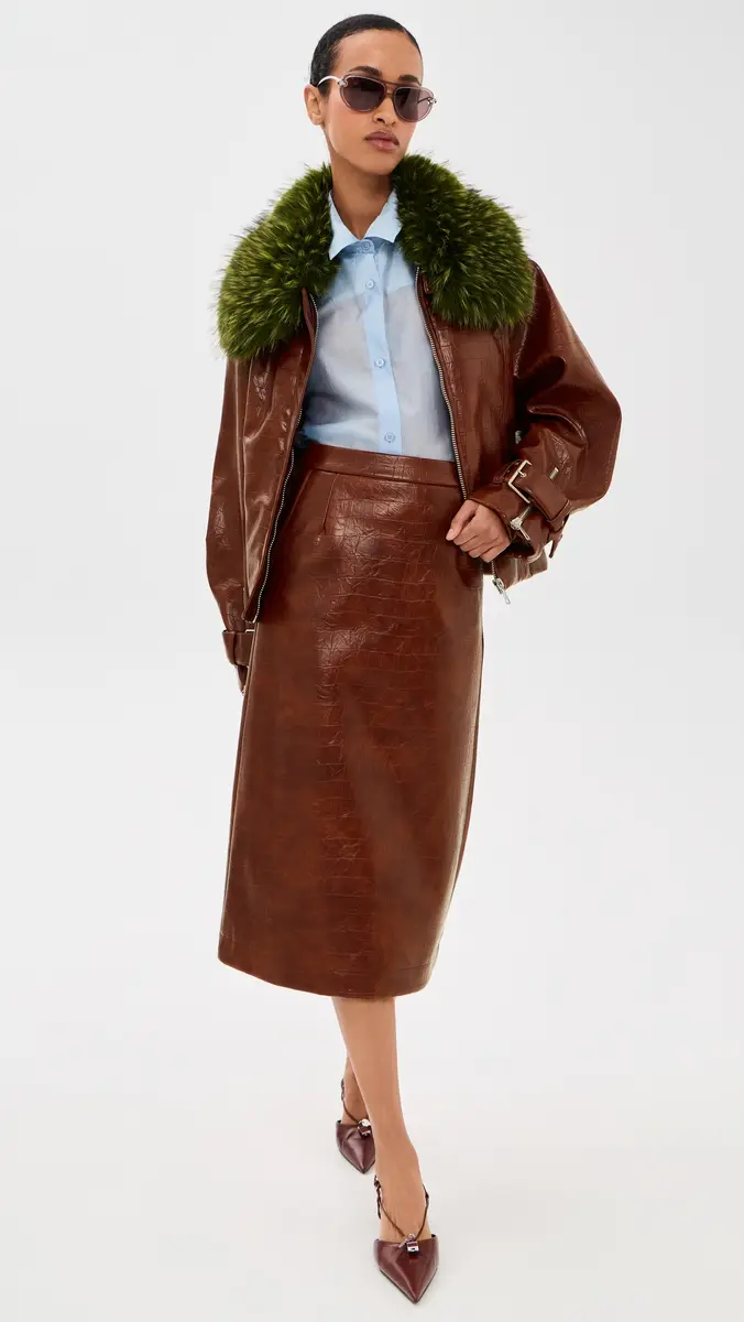 Essentiel Antwerp Kind Faux Leather Skirt | Thumbnail 5 Essentiel Antwerp Kind Faux Leather Skirt | Thumbnail 5