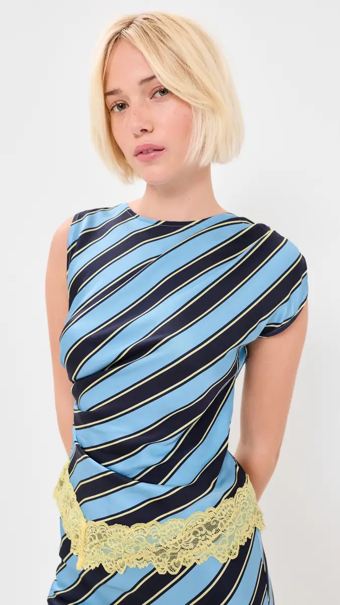 Never Fully Dressed Stripe Asymmetrical Top | Thumbnail 2