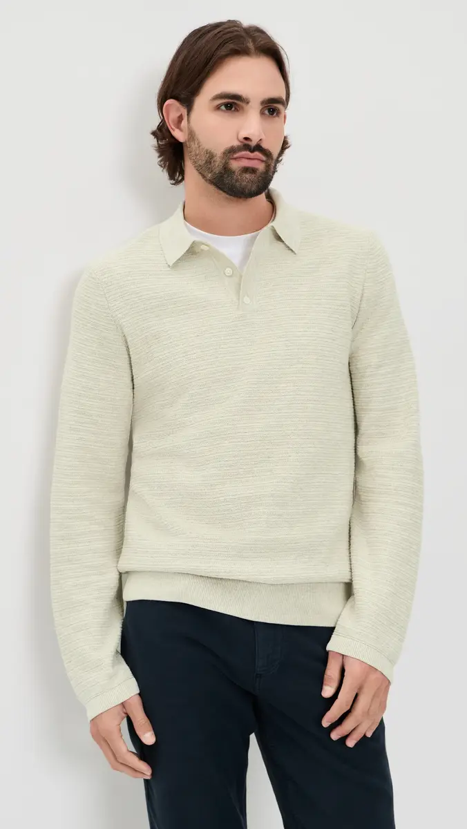 Billy Reid Long-Sleeve Lachlan Links Polo Sweater | Thumbnail 2
