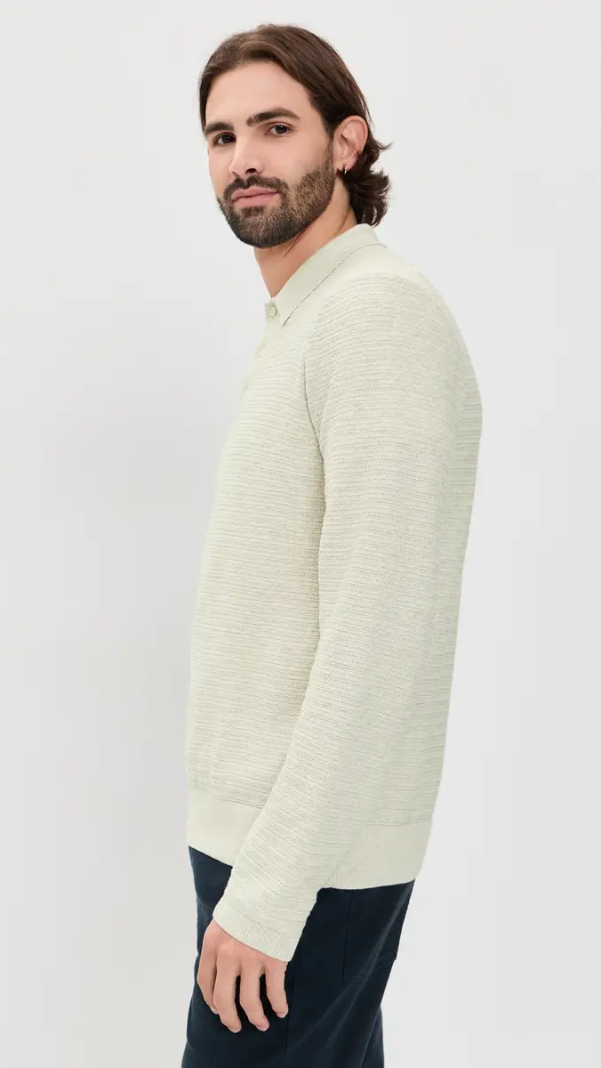 Billy Reid Long-Sleeve Lachlan Links Polo Sweater | Thumbnail 4
