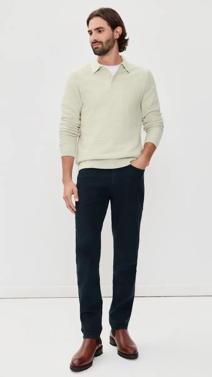 Billy Reid Long-Sleeve Lachlan Links Polo Sweater | Thumbnail 5