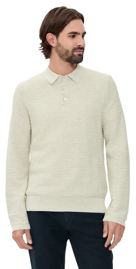 Billy Reid Long-Sleeve Lachlan Links Polo Sweater