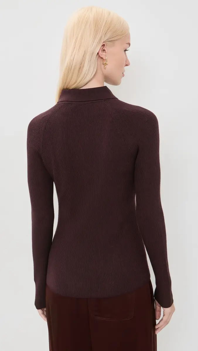Vince Ribbed Raglan Polo | Thumbnail 3 Vince Ribbed Raglan Polo | Thumbnail 3