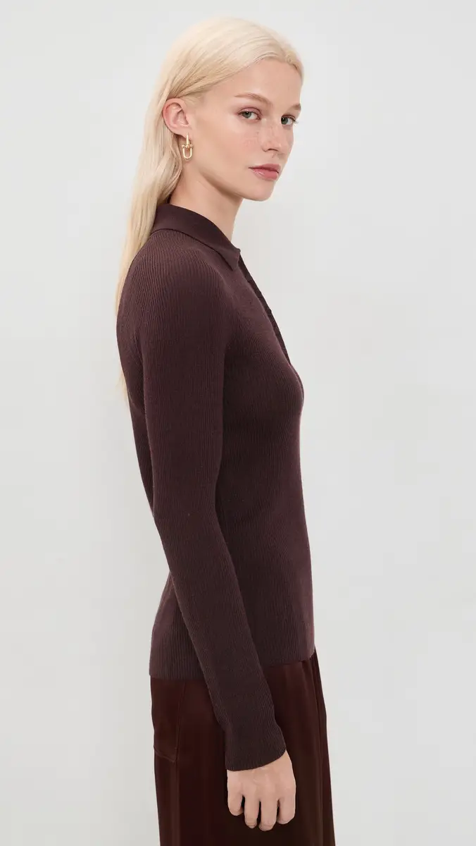 Vince Ribbed Raglan Polo | Thumbnail 4 Vince Ribbed Raglan Polo | Thumbnail 4