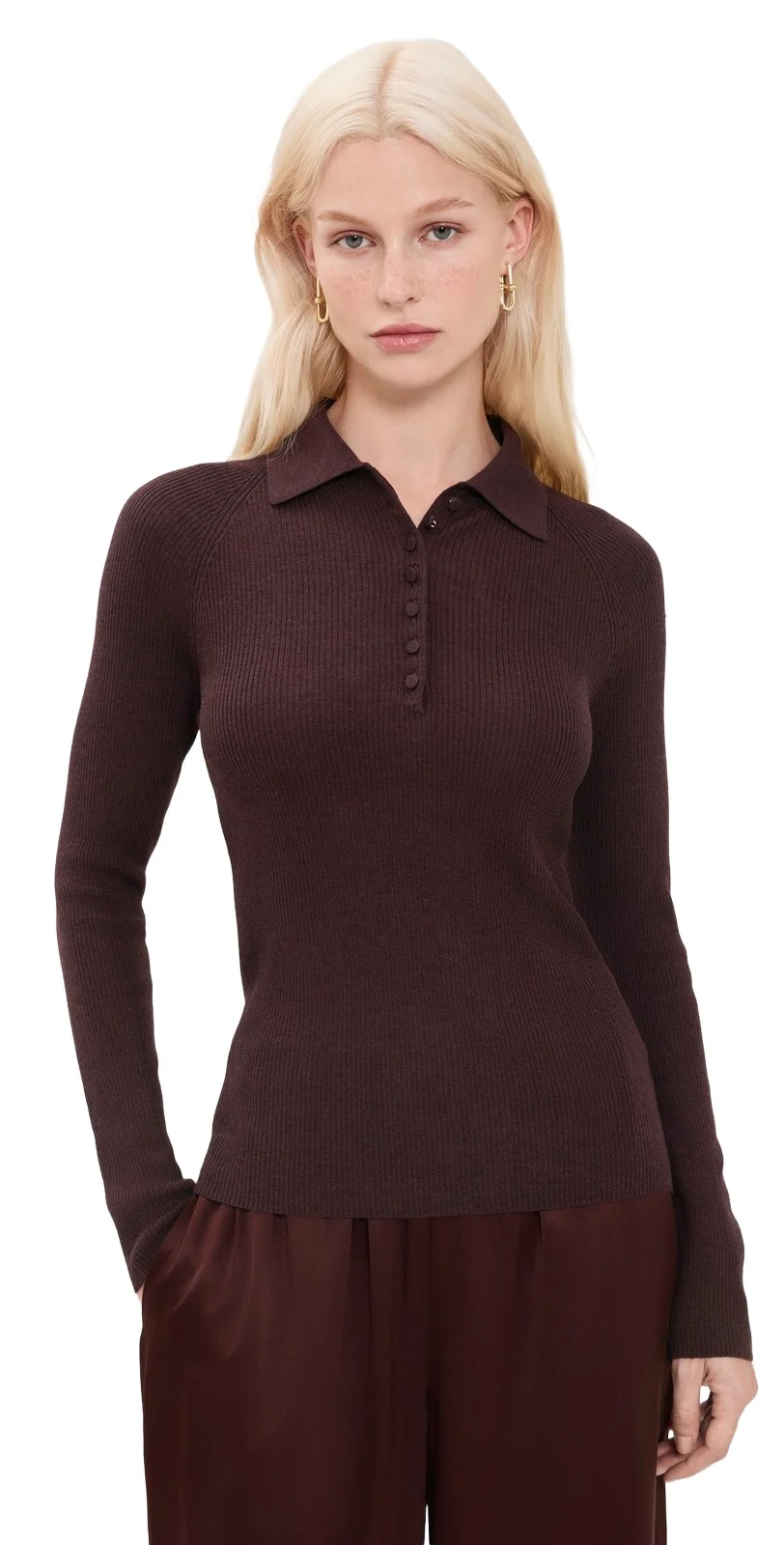 Ribbed Raglan Polo