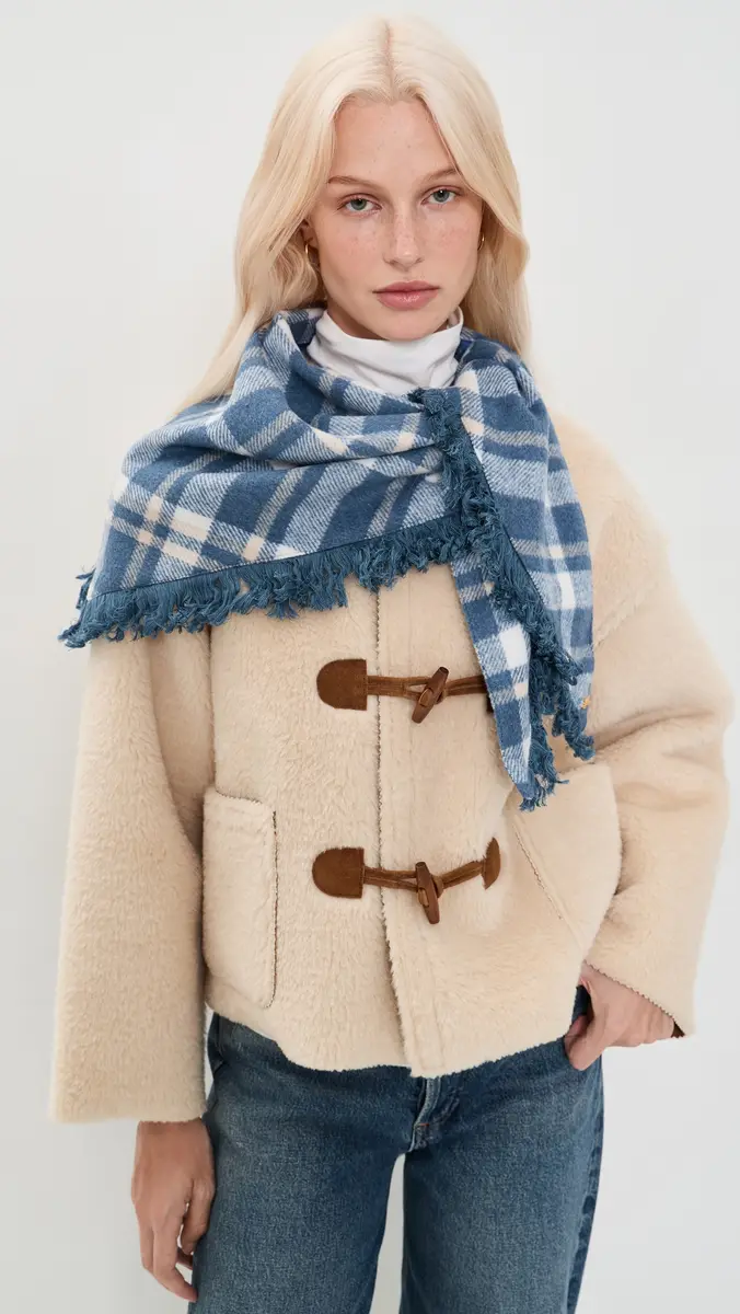 Lele Sadoughi Plaid Triangle Scarf | Thumbnail 3 Lele Sadoughi Plaid Triangle Scarf | Thumbnail 3