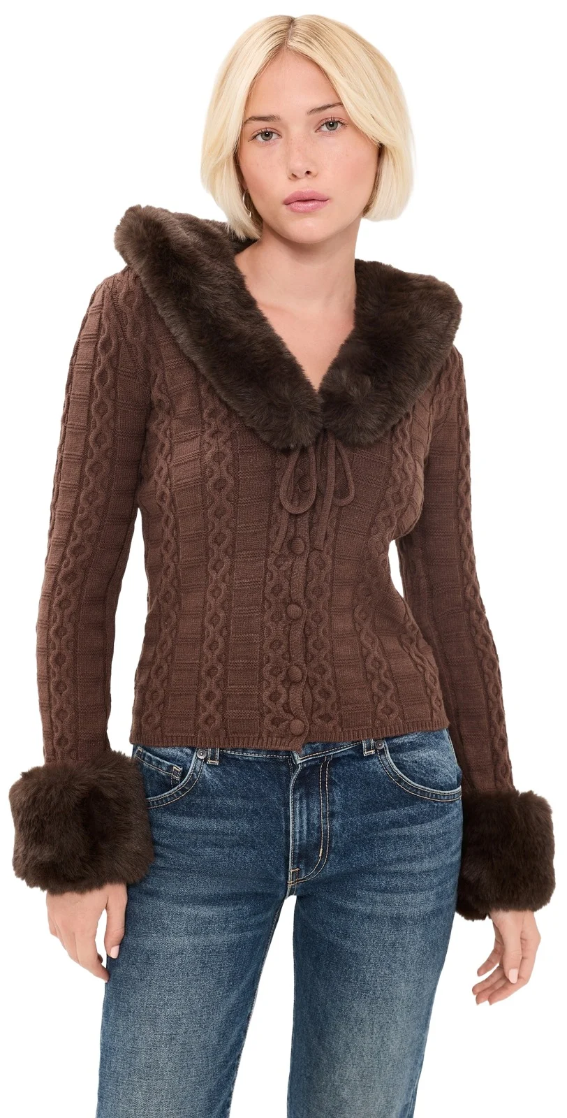 House of Sunny Cable Peggy Cardigan