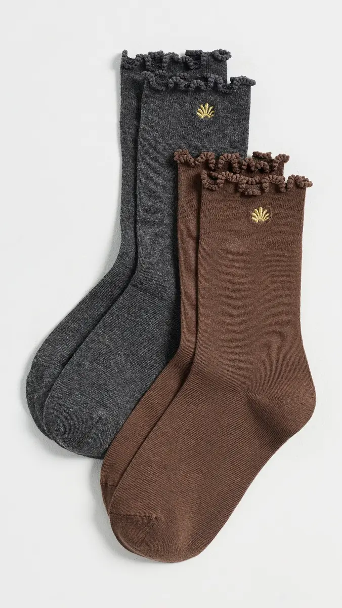 Lele Sadoughi Ruffle Hem Socks 2 Pack | Thumbnail 2 Lele Sadoughi Ruffle Hem Socks 2 Pack | Thumbnail 2