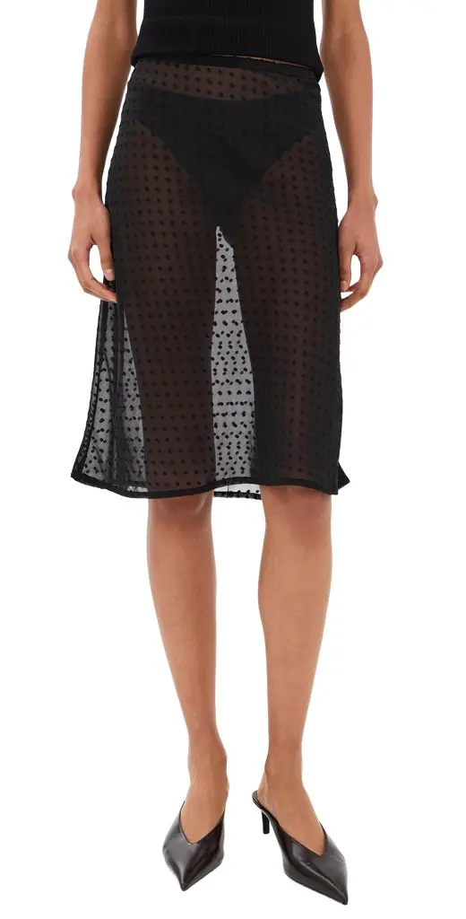 Kit Low Waist Sheer Midi Skirt Kit Low Waist Sheer Midi Skirt