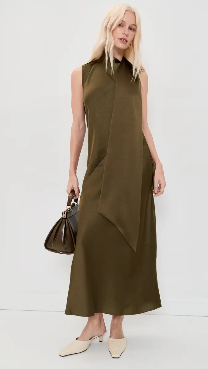 Vince Draped Scarf Tie Sleeveless Dress | Thumbnail 2 Vince Draped Scarf Tie Sleeveless Dress | Thumbnail 2