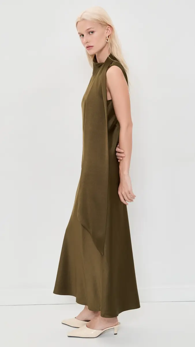 Vince Draped Scarf Tie Sleeveless Dress | Thumbnail 4 Vince Draped Scarf Tie Sleeveless Dress | Thumbnail 4