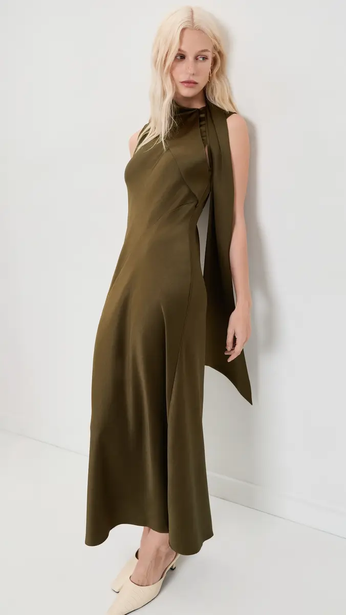 Vince Draped Scarf Tie Sleeveless Dress | Thumbnail 5 Vince Draped Scarf Tie Sleeveless Dress | Thumbnail 5