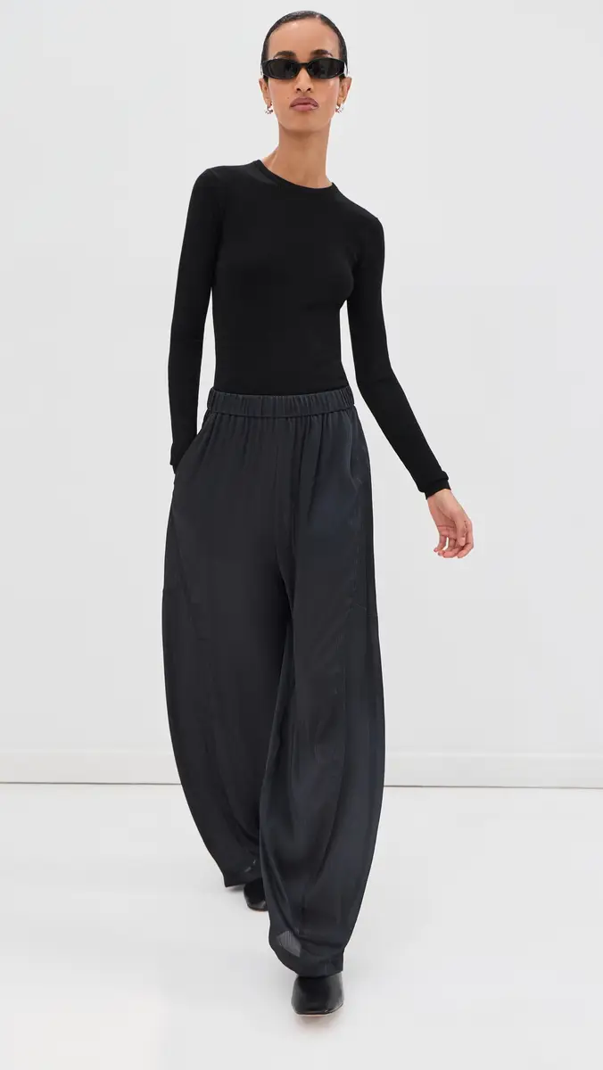 Tibi Matte Satin Plisse Winslow Pants | Thumbnail 5 Tibi Matte Satin Plisse Winslow Pants | Thumbnail 5
