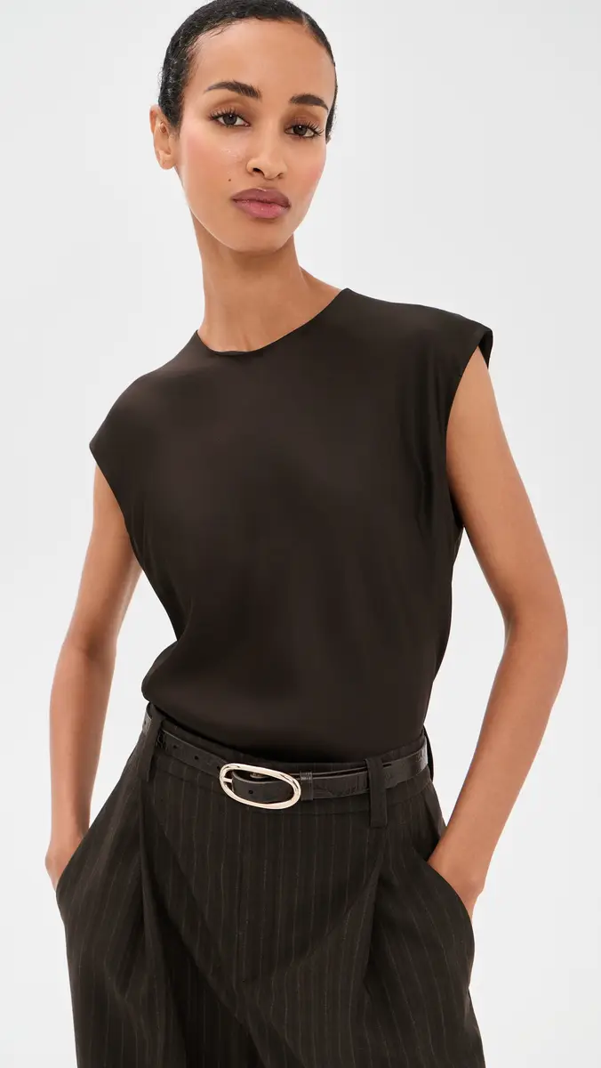 Vince Relaxed Cap Sleeve Crew Neck Top | Thumbnail 2 Vince Relaxed Cap Sleeve Crew Neck Top | Thumbnail 2