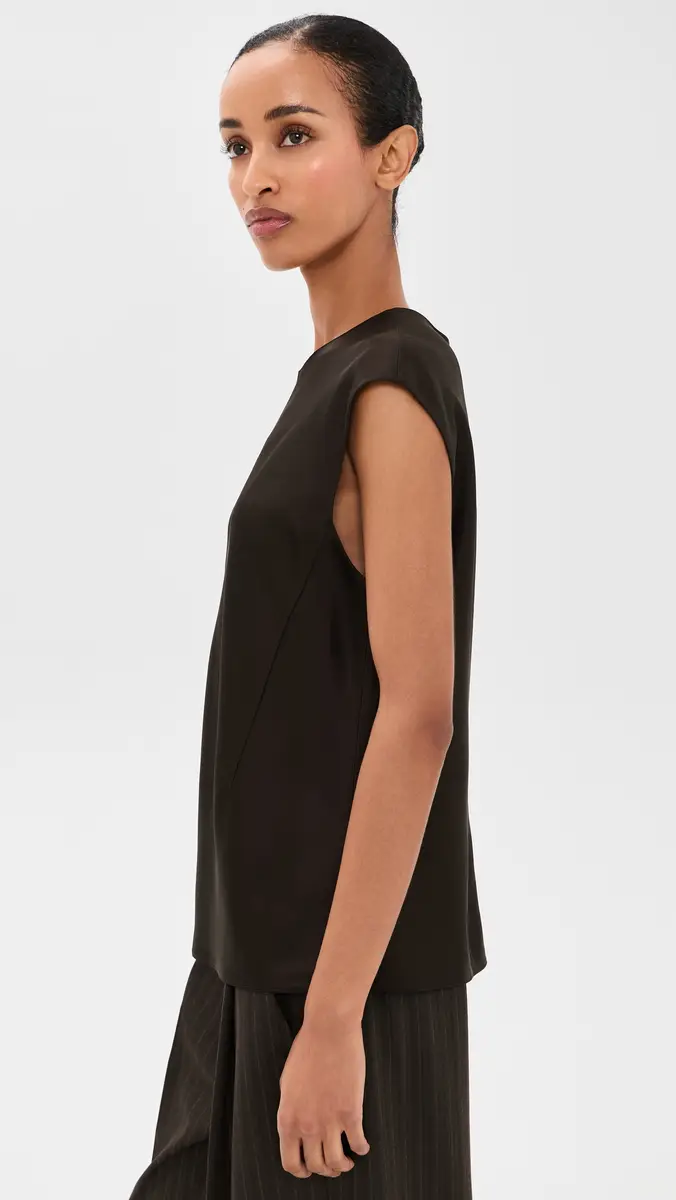 Vince Relaxed Cap Sleeve Crew Neck Top | Thumbnail 4 Vince Relaxed Cap Sleeve Crew Neck Top | Thumbnail 4