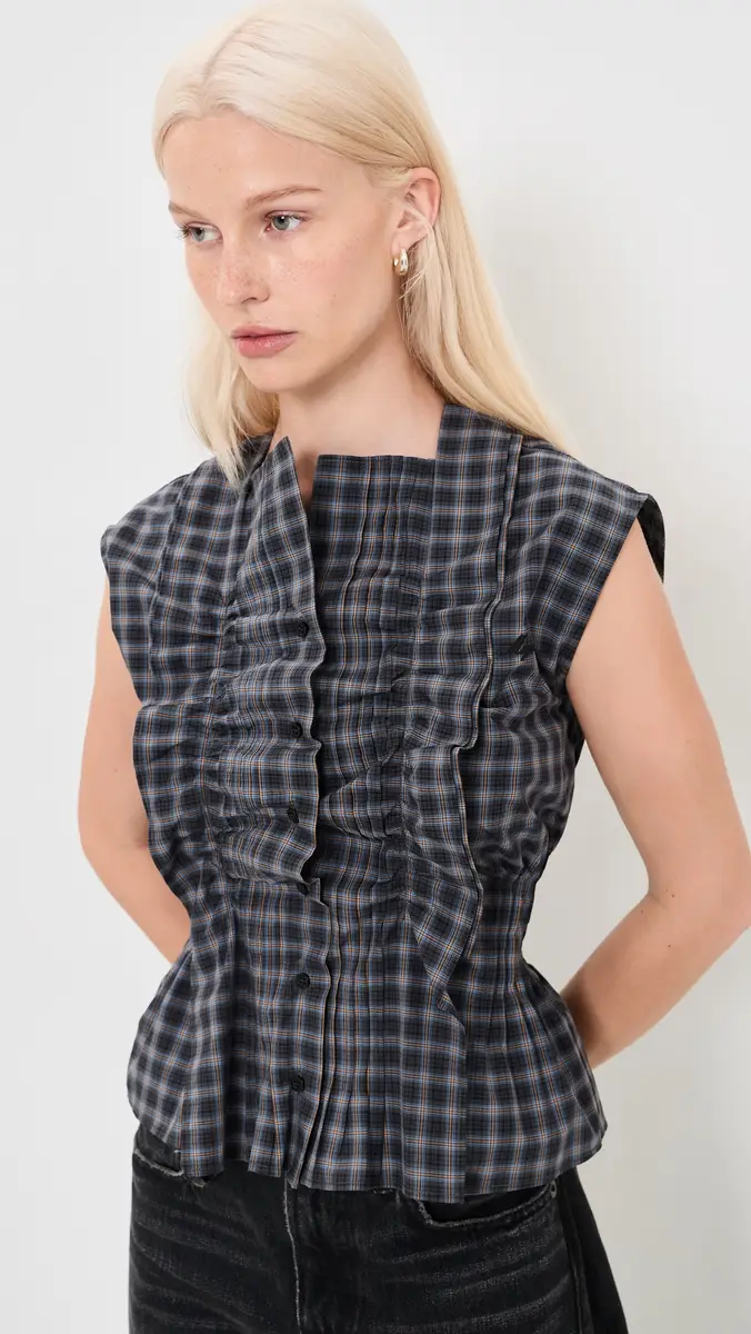 MSGM Plaid Blouse | Thumbnail 2 MSGM Plaid Blouse | Thumbnail 2