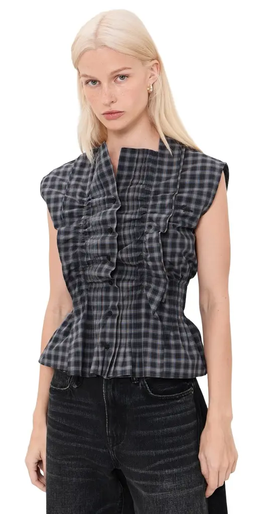 MSGM Plaid Blouse