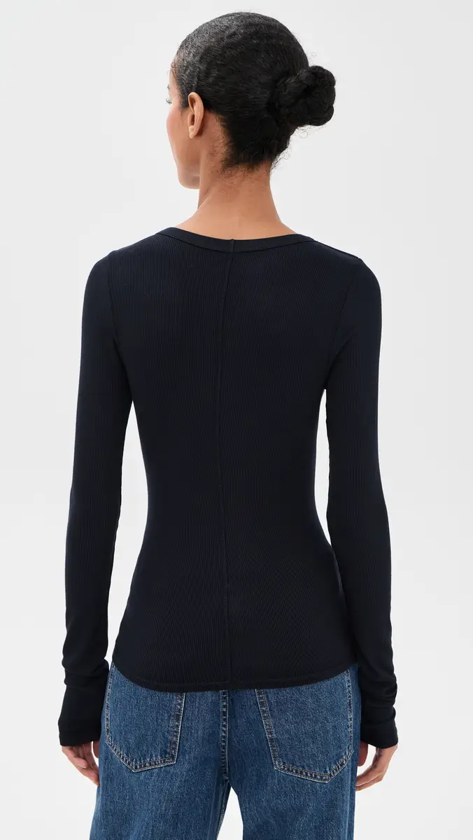 ENZA COSTA Silk Rib Essential Crew Tee | Thumbnail 3