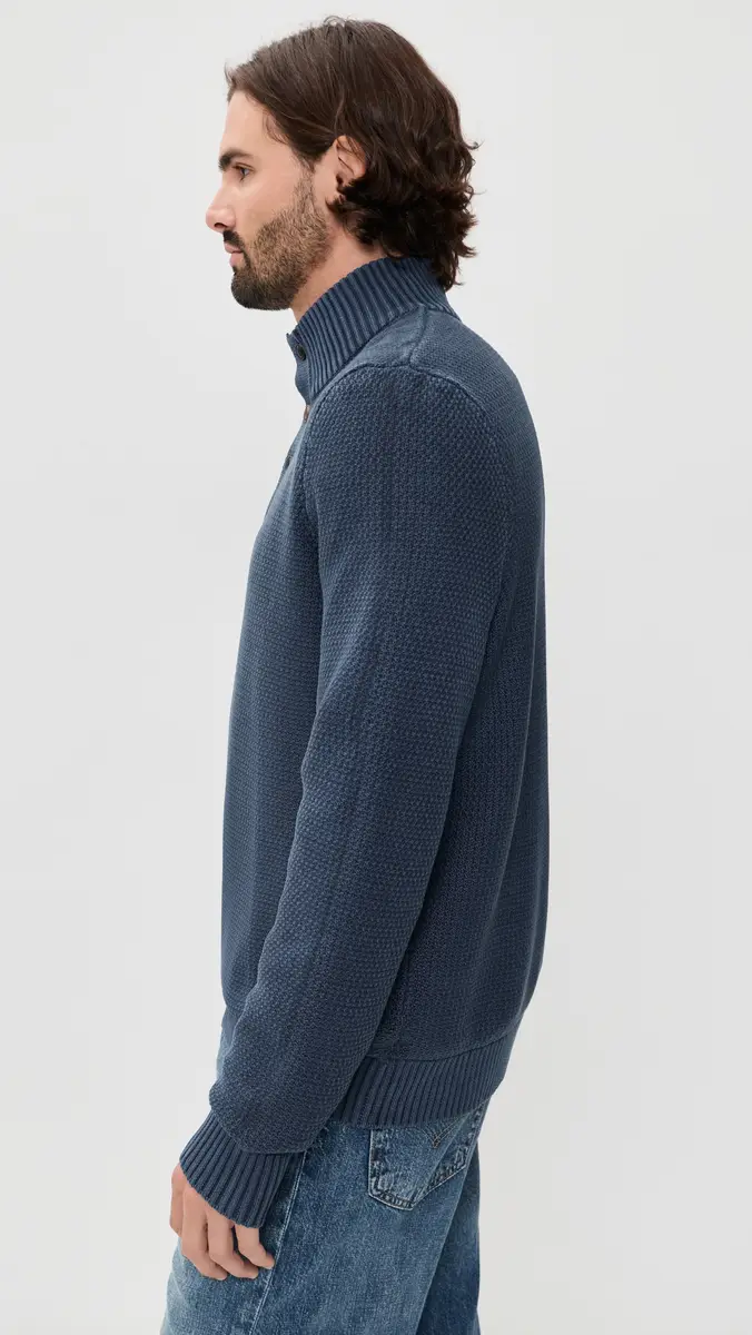 Faherty Sunwashed Dockside Quarter Button Sweater | Thumbnail 4 Faherty Sunwashed Dockside Quarter Button Sweater | Thumbnail 4