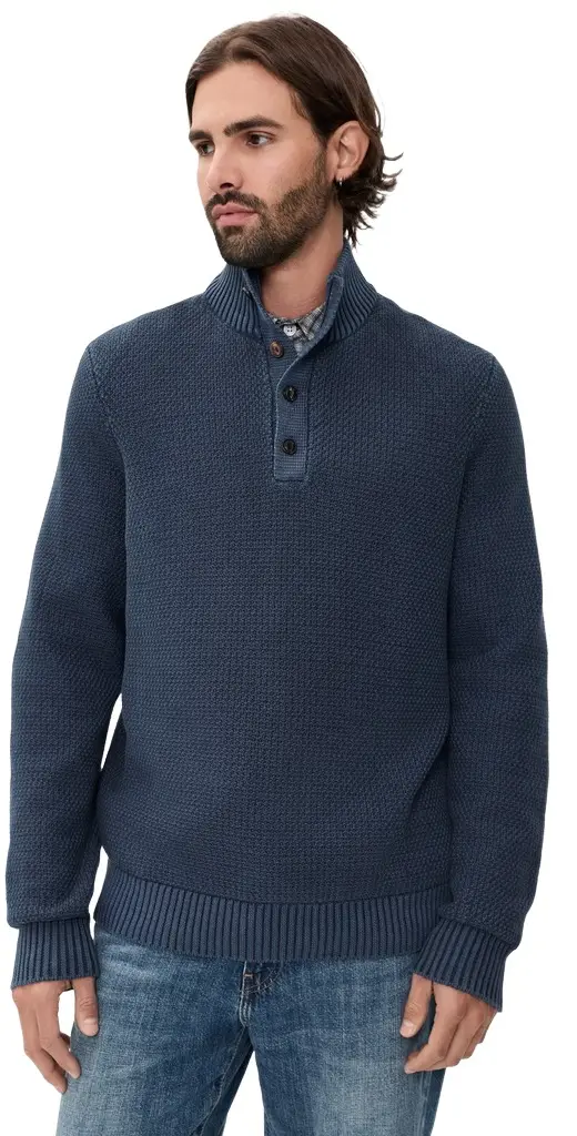 Sunwashed Dockside Quarter Button Sweater Sunwashed Dockside Quarter Button Sweater
