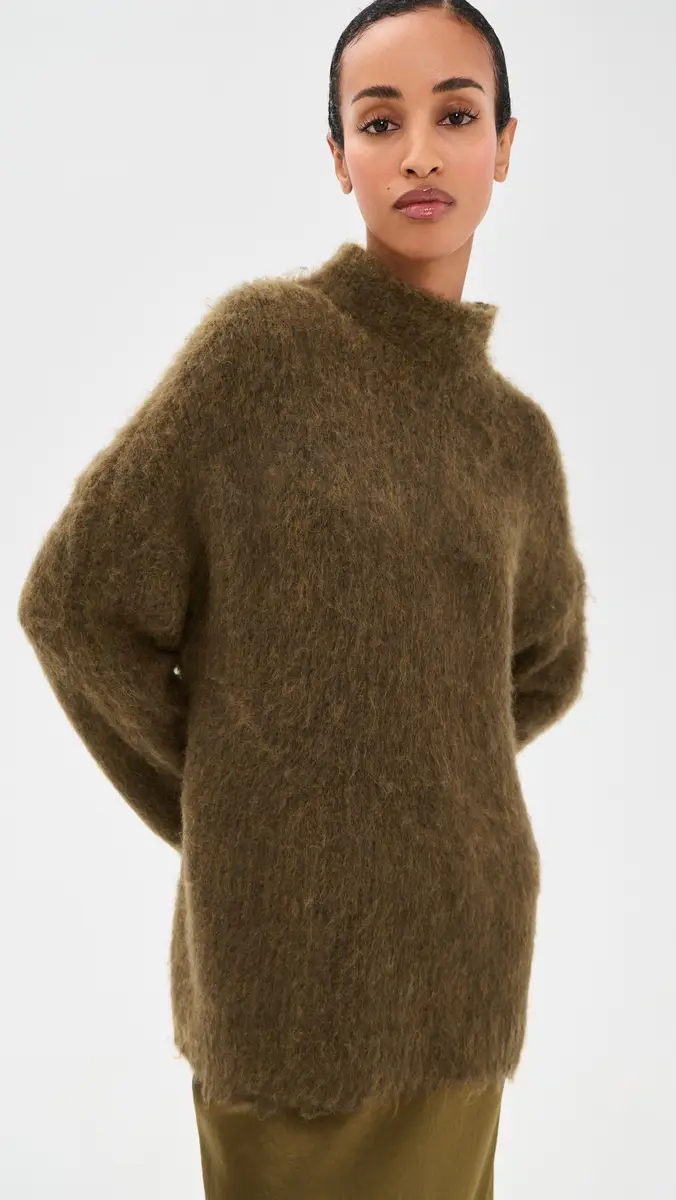 Vince Oversized Brushed Mock Neck Sweater | Thumbnail 2