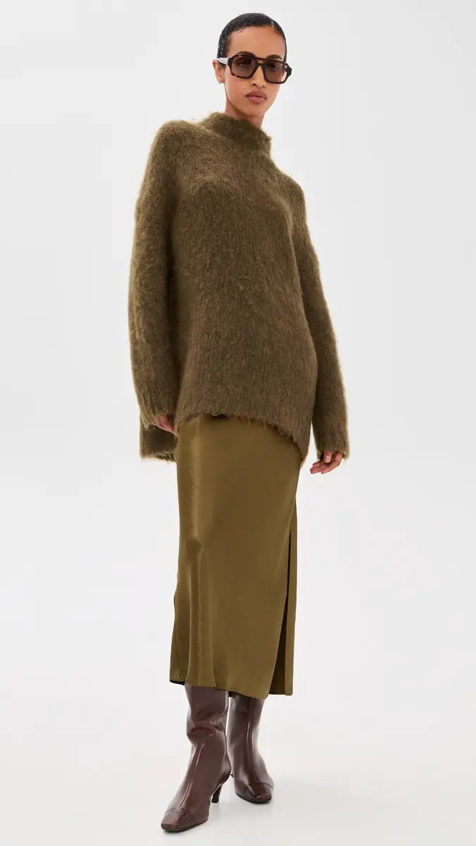 Vince Oversized Brushed Mock Neck Sweater | Thumbnail 5
