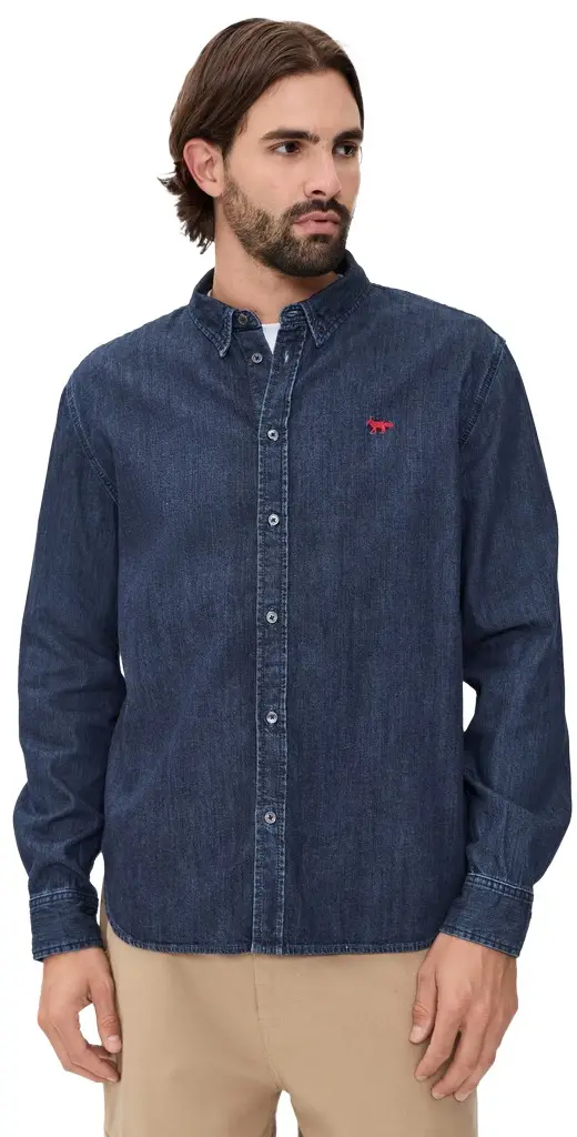 Maison Kitsuné Profile Fox Denim Casual Shirt