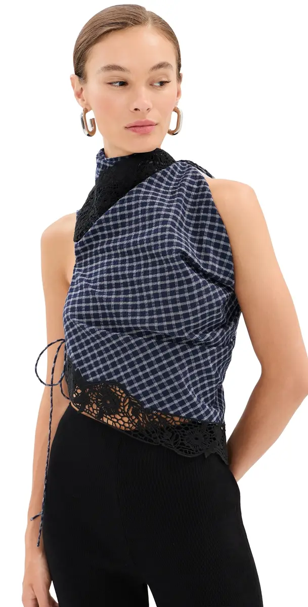 Embroidered Handkerchief Envelope Scarf Top