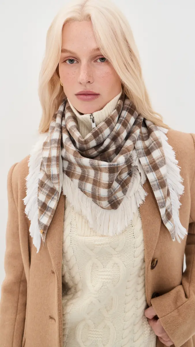 Lele Sadoughi Plaid Triangle Scarf | Thumbnail 3 Lele Sadoughi Plaid Triangle Scarf | Thumbnail 3