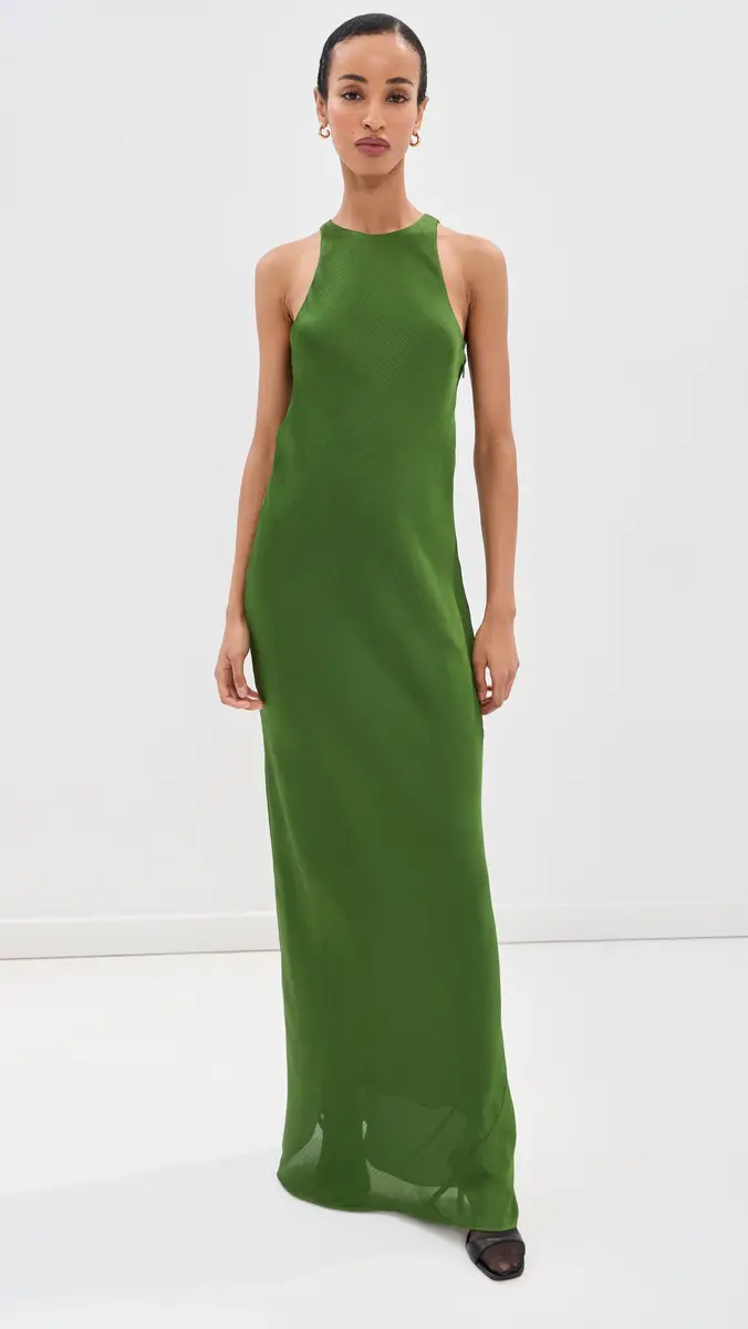 Tibi Matte Satin Plisse Maxi Bias Dress | Thumbnail 2 Tibi Matte Satin Plisse Maxi Bias Dress | Thumbnail 2