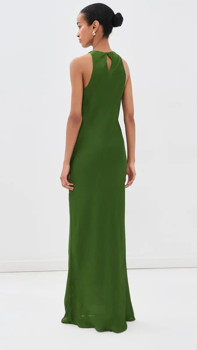 Tibi Matte Satin Plisse Maxi Bias Dress | Thumbnail 3 Tibi Matte Satin Plisse Maxi Bias Dress | Thumbnail 3