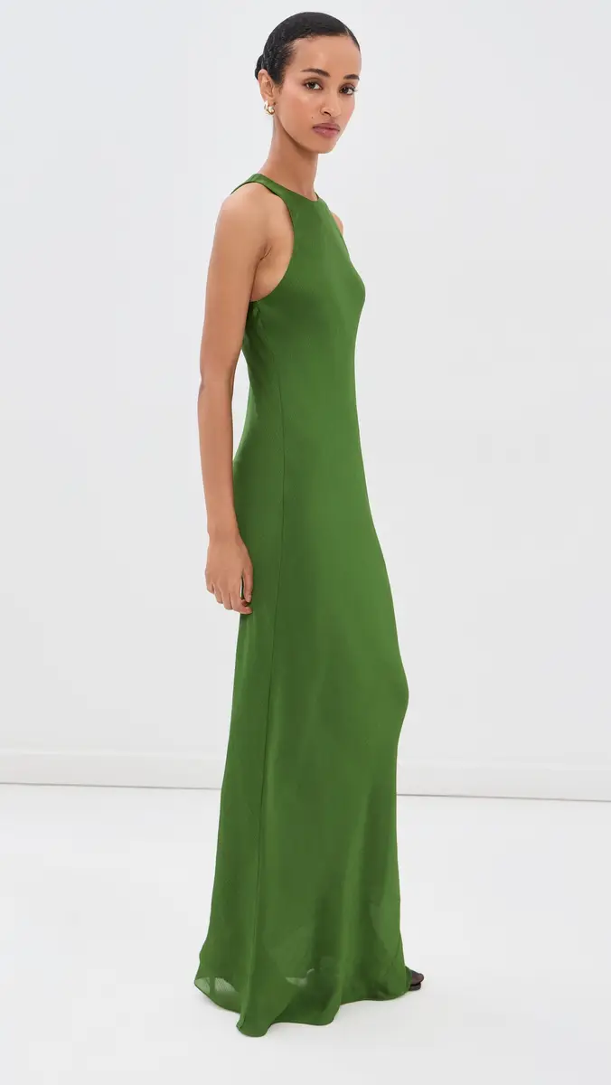 Tibi Matte Satin Plisse Maxi Bias Dress | Thumbnail 4 Tibi Matte Satin Plisse Maxi Bias Dress | Thumbnail 4