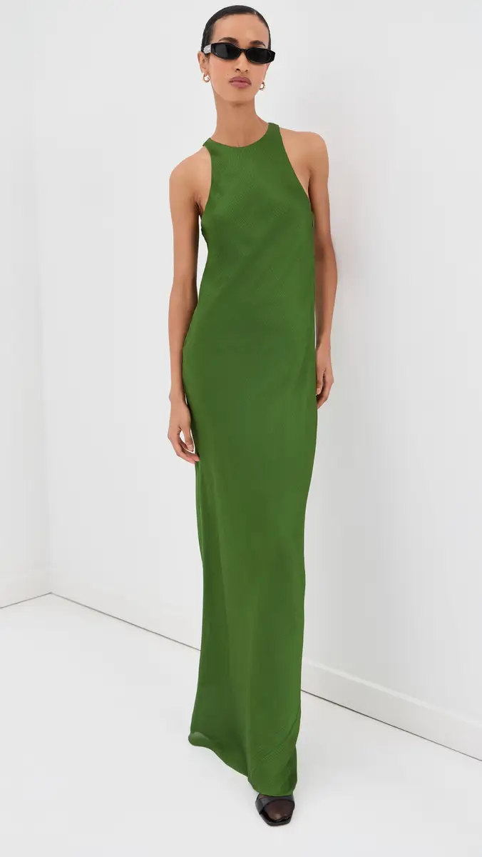 Tibi Matte Satin Plisse Maxi Bias Dress | Thumbnail 5 Tibi Matte Satin Plisse Maxi Bias Dress | Thumbnail 5