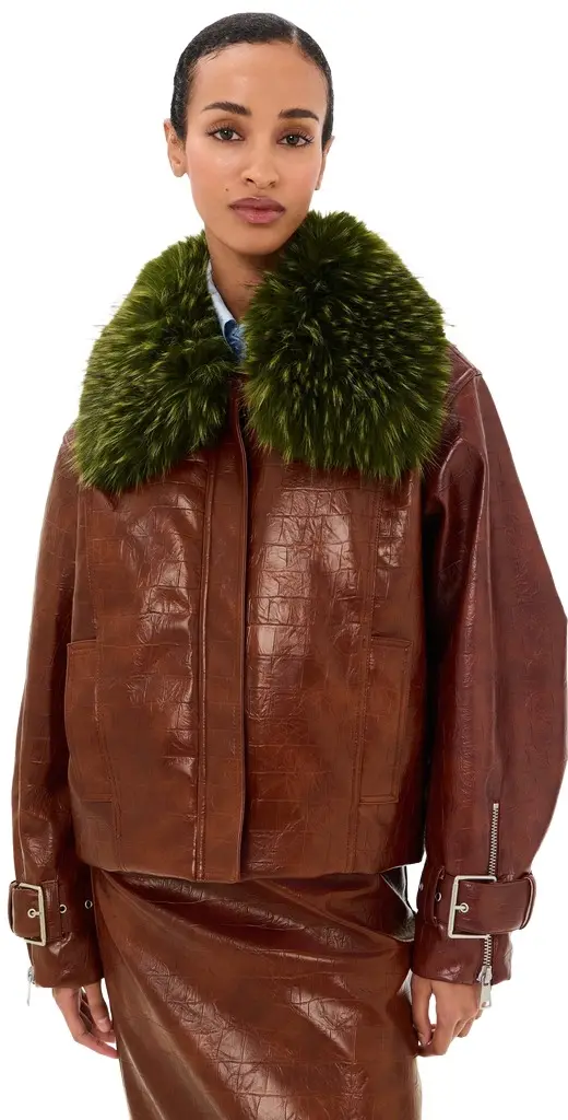 Kabuki Faux Leather Bomber Jacket Kabuki Faux Leather Bomber Jacket
