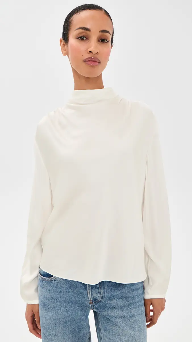 Vince Draped Cowl Neck Silk Blouse | Thumbnail 2 Vince Draped Cowl Neck Silk Blouse | Thumbnail 2